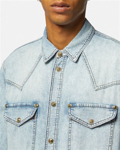 f shirt versace|versace denim shirt.